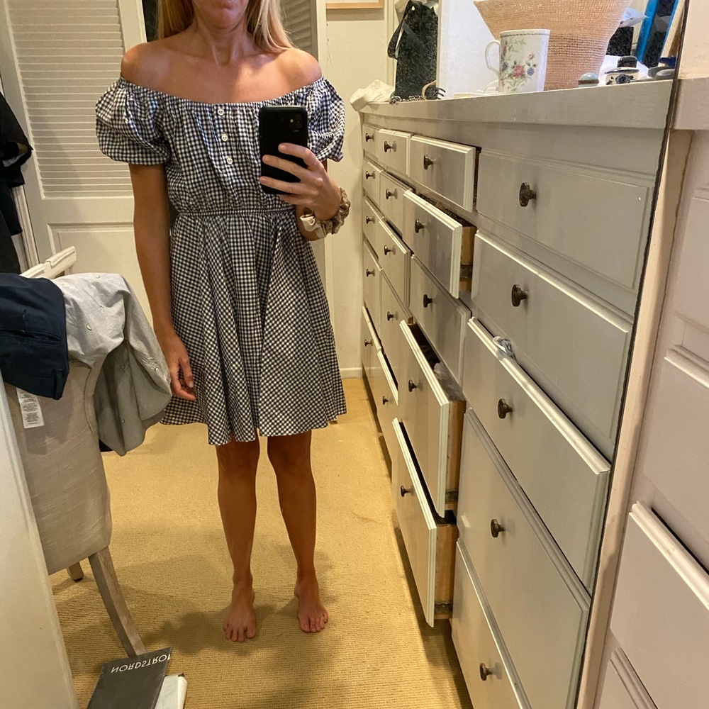 Caroline constas mini dress, puff sleeves, pockets